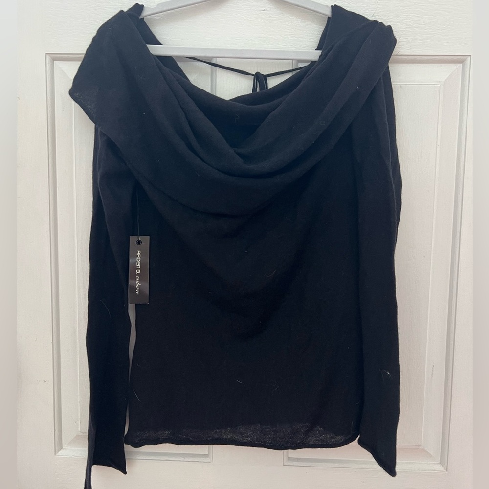 Arden B Black Off-the-Shoulder Sweater
